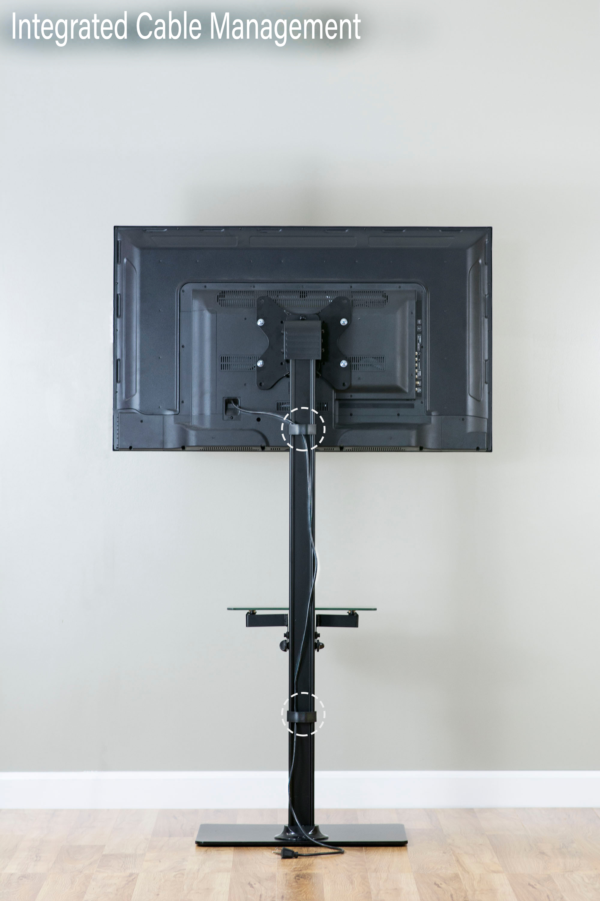 Black Steel and Glass Shelf Flat Screen TV Presentation Floor Stand / up to 55" 641020646269 eBay